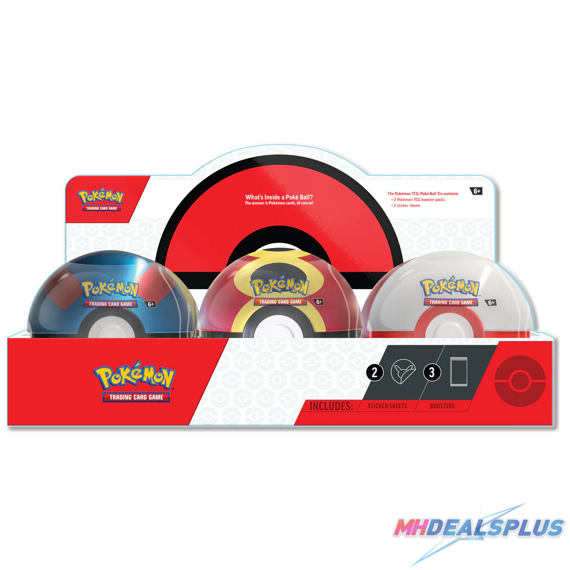 Pokemon 2025 Q4 Poke Ball Tin Display Case - 18 Booster Packs