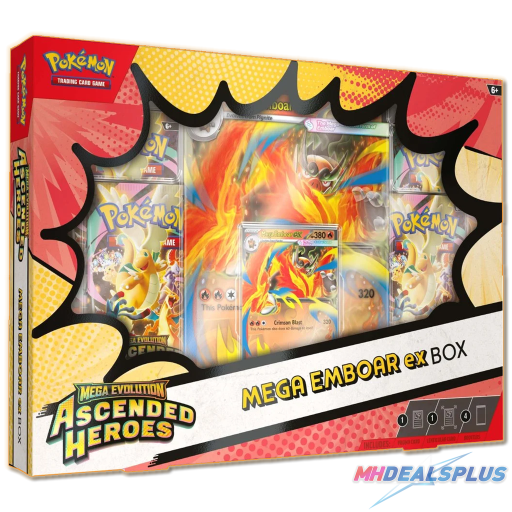 (Pre-Order) Pokemon Ascended Heroes Mega ex Box Set of 3 (Mega Meganium ex. Mega Emboar ex. Mega Feraligatr ex)