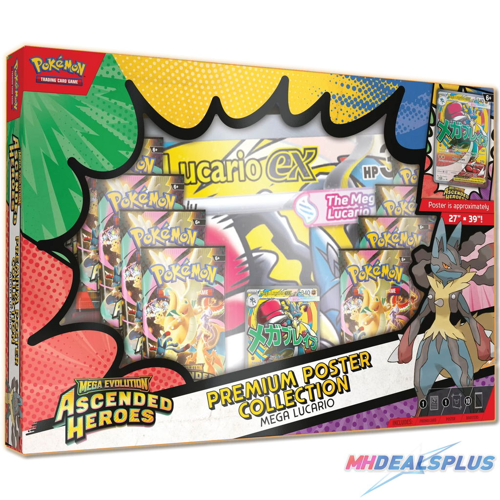(Pre-Order) Pokemon Ascended Heroes Premium Poster Collection Set of 2 (Mega Lucario ex/Mega Gardevoir ex)