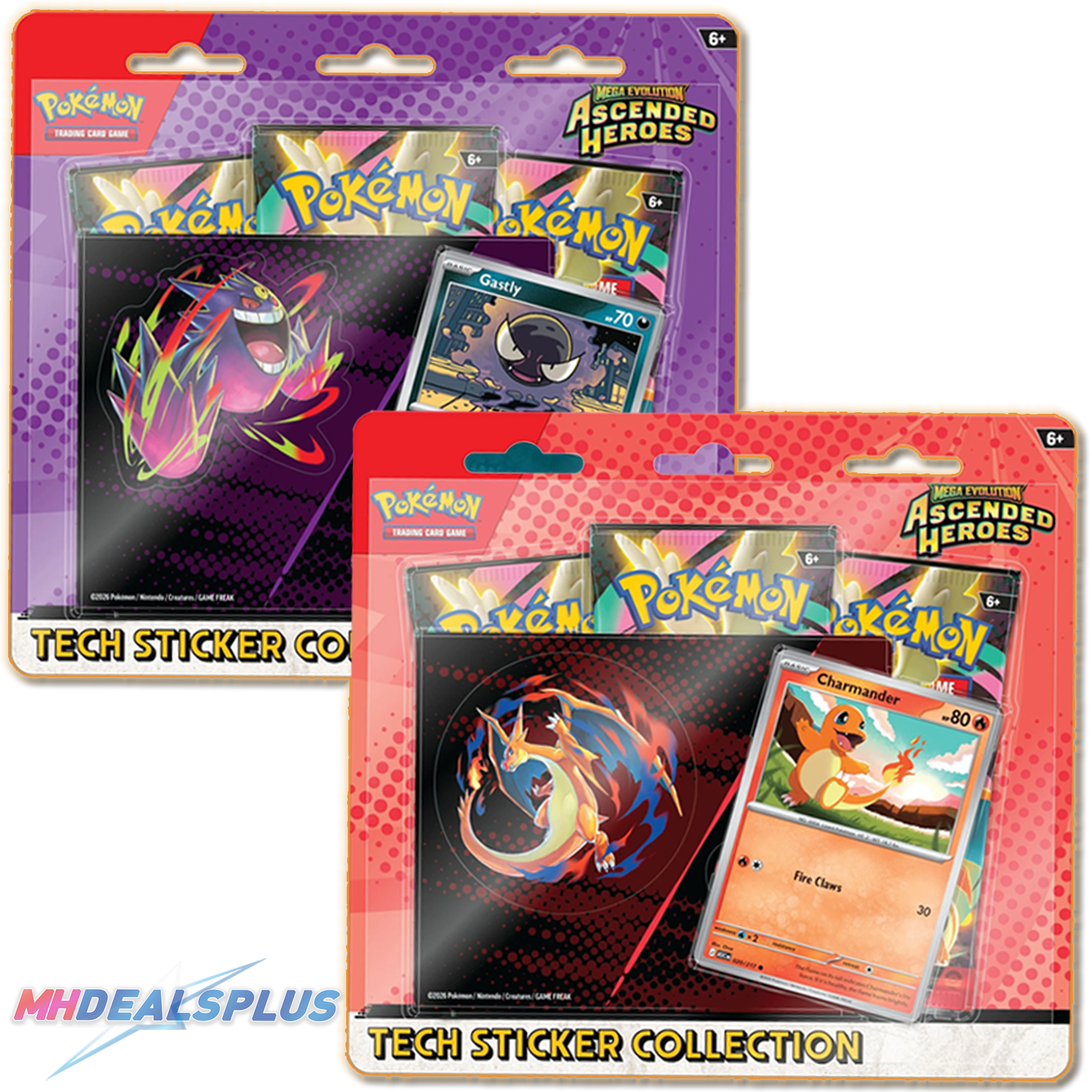 (Pre-Order) Pokemon Ascended Heroes Tech Sticker Collection Set of 2 (Charmander/Gastly)
