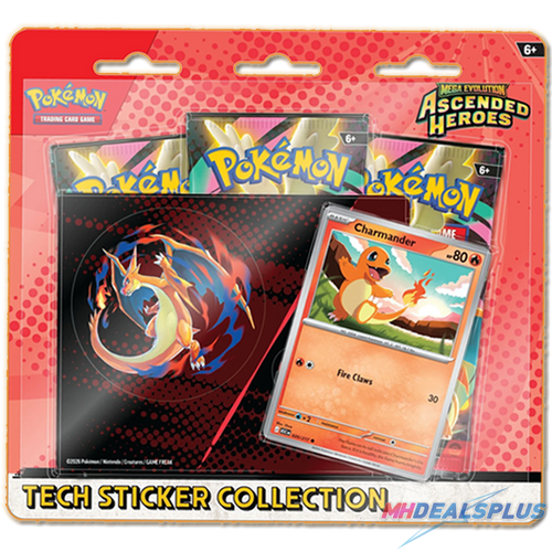 (Pre-Order) Pokemon Ascended Heroes Tech Sticker Collection Set of 2 (Charmander/Gastly)