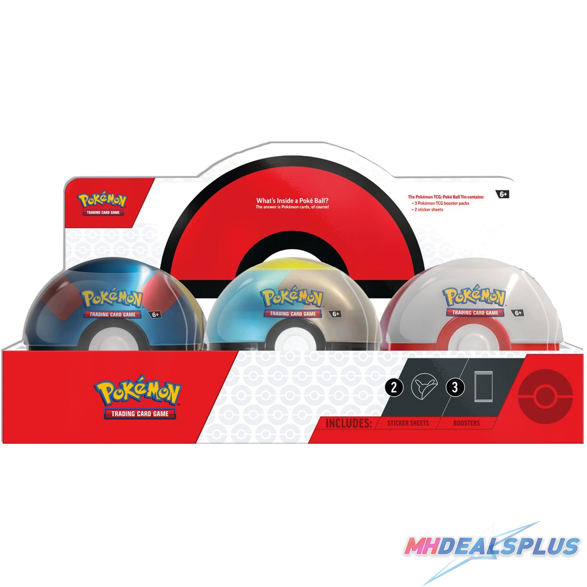 Pokemon 2024 Q4 Poke Ball Tin DIsplay Case - 18 Booster Packs