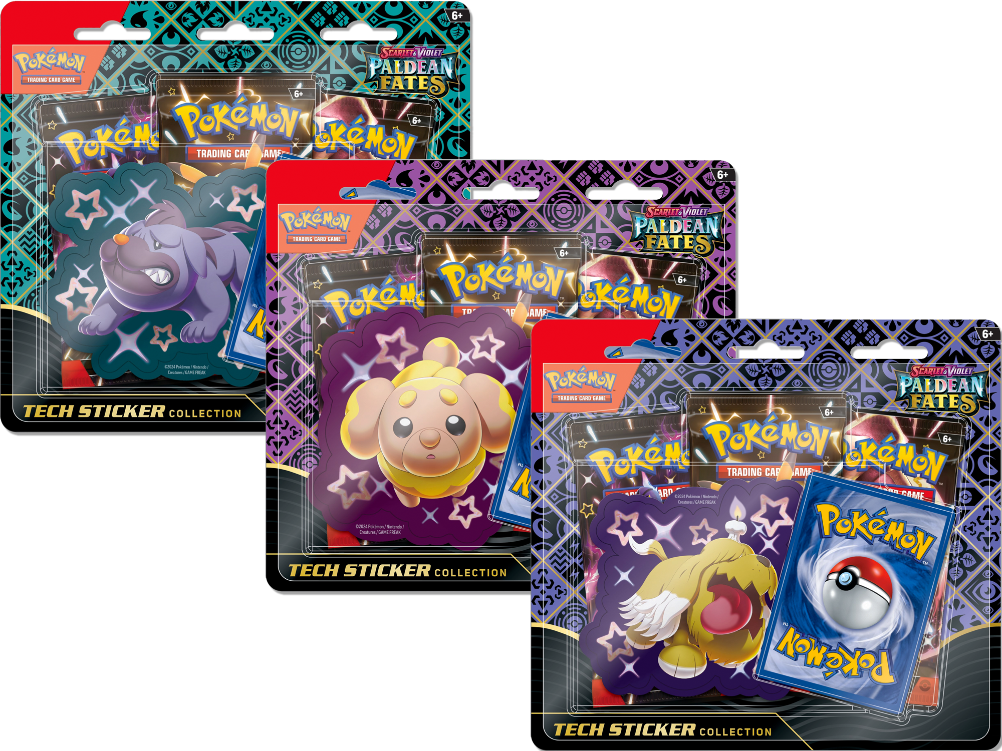 Pokemon Paldean Fates Tech Sticker Collection Set of 3