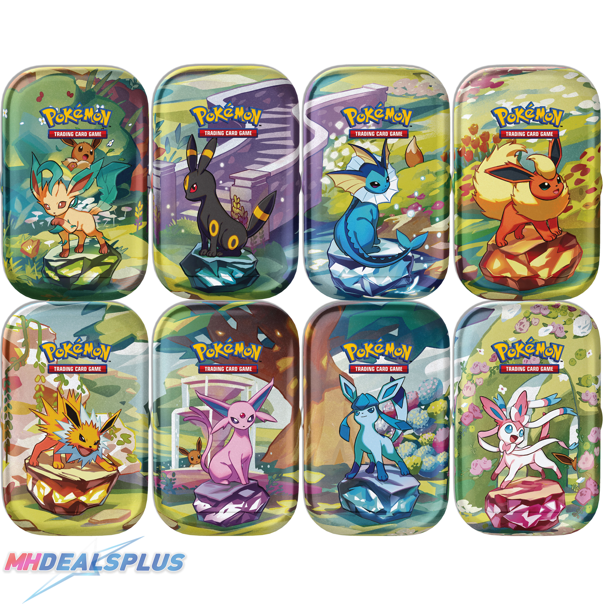 Pokemon Prismatic Evolutions Mini Tin Set of 8 (Loose Tins)