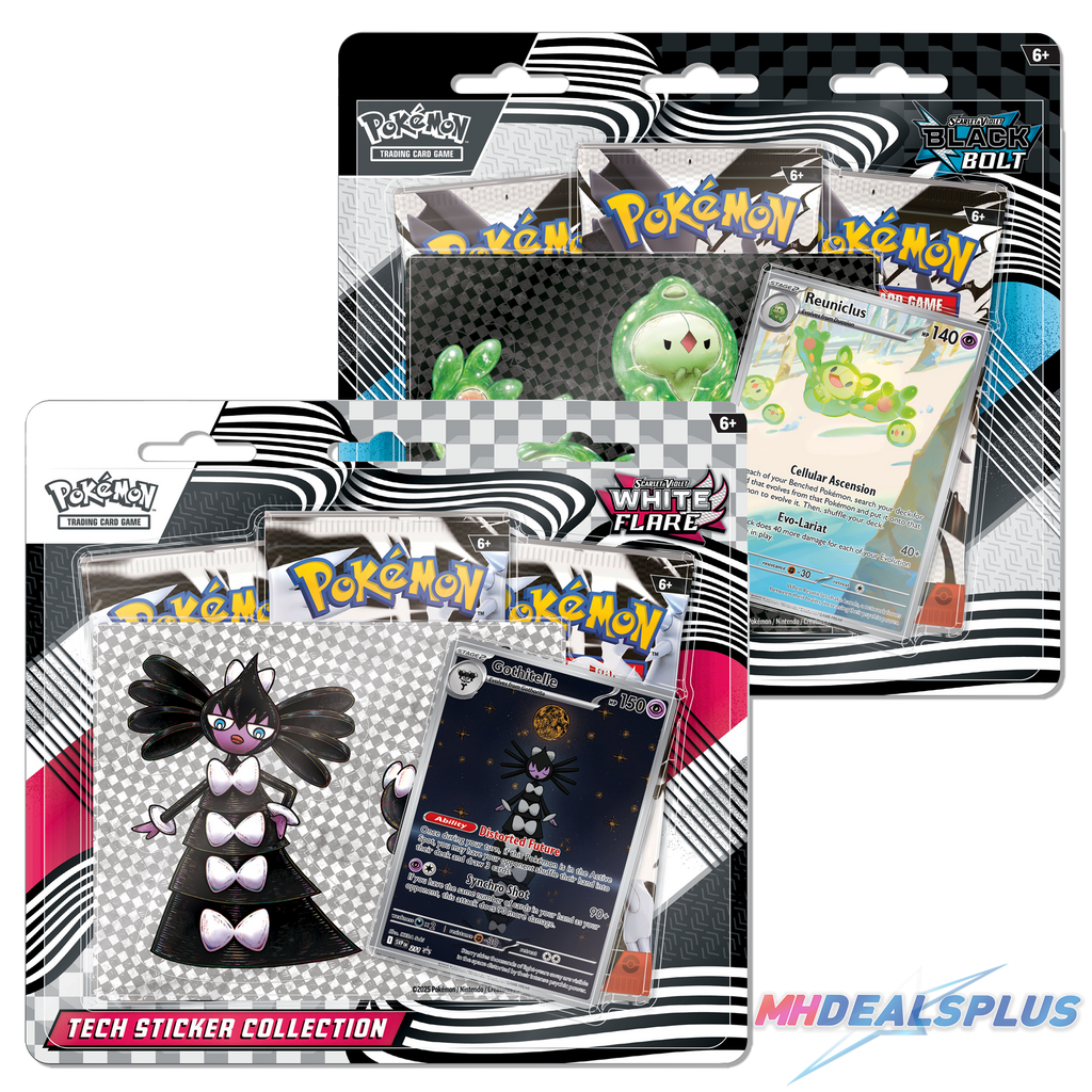 Pokemon Black Bolt & White Flare Tech Sticker Collection Set of 2