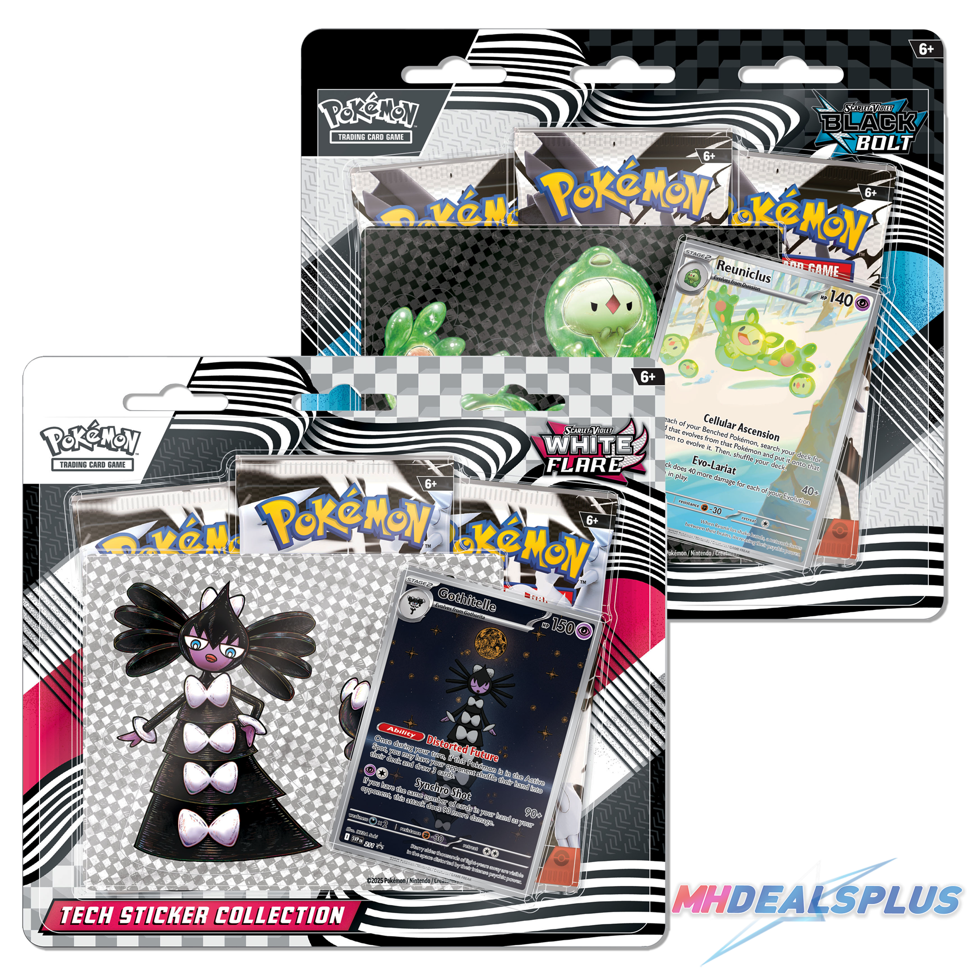 Pokemon Black Bolt & White Flare Tech Sticker Collection Set of 2